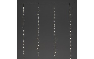 600 LED λαμπάκια κουρτίνα με πρόγραμμα χιονονιφάδας διάφανο καλώδιο και ψυχρό λευκό φως 2x3 μέτρα