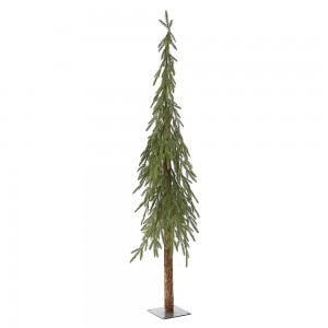 Πράσινο χριστουγεννιάτικο δέντρο με φύλλωμα full pe και ξύλινο κορμό 150 εκ