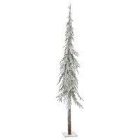 Χιονισμένο χριστουγεννιάτικο δέντρο με φύλλωμα full Pe και ξύλινο κορμό pencil 240 εκ