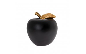 Διακοσμητικό μήλο σε μαύρο χρώμα από πολυρεζίνη 17x18,5 εκ