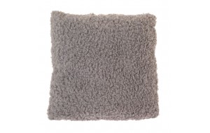 Διακοσμητικό μαξιλάρι σαλονιού σε γκρι χρώμα με γούνινο ύφασμα 43x43 εκ
