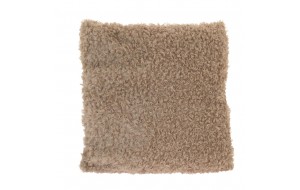 Διακοσμητικό μαξιλάρι σαλονιού σε μπεζ χρώμα με γούνινο ύφασμα 43x43 εκ