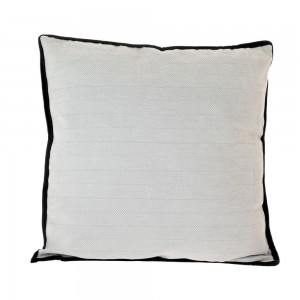 Διακοσμητικό μαξιλάρι σαλονιού σε γκρι χρώμα με μαύρο φινίρισμα 43x43 εκ