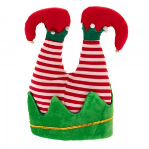Χριστουγεννιάτικο διακοσμητικό καπέλο σε σχήμα ποδιών ξωτικού 30x35 εκ