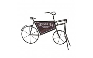 Groceries μεταλλικό διακοσμητικό ποδήλατο σε μαύρο χρώμα με βάση για κασπώ 159x52x106 εκ