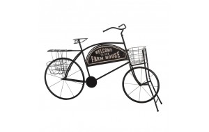 Farm House μεταλλικό διακοσμητικό ποδήλατο σε μαύρο χρώμα με τρεις βάσεις για κασπώ 134x32x85 εκ