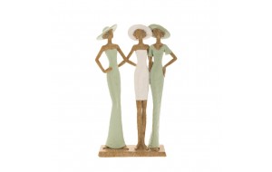 Διακοσμητικές φιγούρες γυναίκες με καπέλο από πολυρεζίνη 18x7x30 εκ