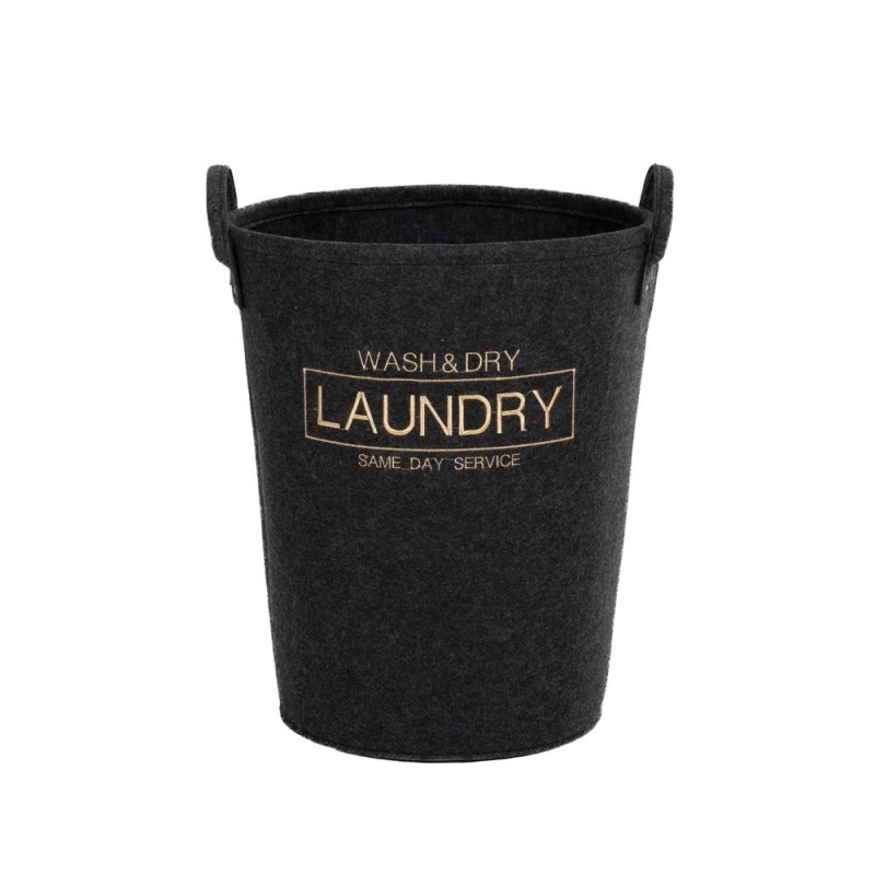Τσόχινο καλάθι ρούχων Laundry σε ανθρακί χρώμα 44x52 εκ
