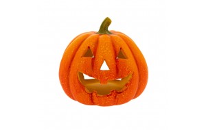 Διακοσμητική κεραμική κολοκύθα Halloween σε πορτοκαλί απόχρωση 18x16 εκ