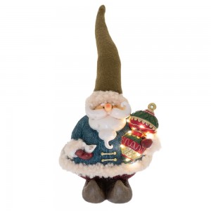 Χριστουγεννιάτικη φιγούρα Άγιου Βασίλη νάνου από πολυρεζίνη σε μπλε απόχρωση με ενσωματωμένο φωτισμό 14x25 εκ Χριστουγεννιάτικη φιγούρα Άγιου Βασίλη νάνου από πολυρεζίνη σε μπλε απόχρωση με ενσωματωμένο φωτισμό 14x25 εκ