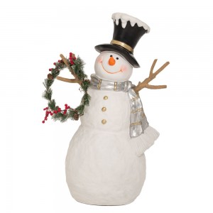 Χριστουγεννιάτικη κεραμική διακοσμητική φιγούρα χιονάνθρωπου σε λευκή απόχρωση 43x30x77 εκ Χριστουγεννιάτικη κεραμική διακοσμητική φιγούρα χιονάνθρωπου σε λευκή απόχρωση 43x30x77 εκ