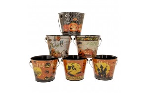Μεταλλικά κουβαδάκια Halloween σετ τεσσάρων τεμαχίων 17x14x12 εκ
