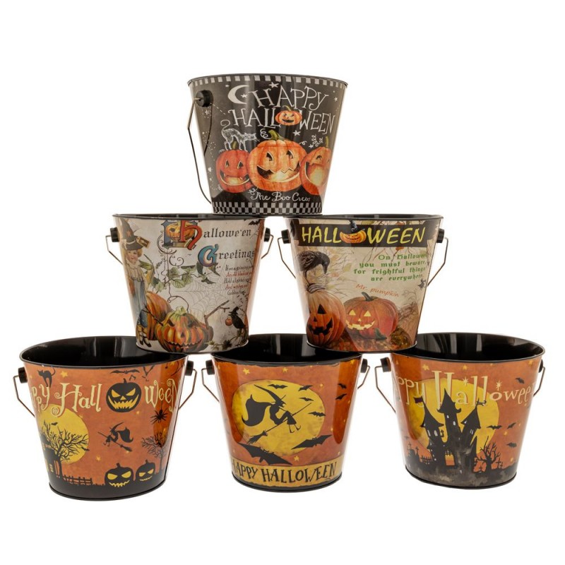 Μεταλλικά κουβαδάκια Halloween σετ τεσσάρων τεμαχίων 17x14x12 εκ