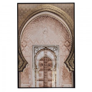 The Oriental Gate πίνακας ελαιογραφίας σε τυπωμένο καμβά με ethnic θέμα και μαύρη ξύλινη κορνίζα 80x120 εκ
