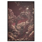 Burgundy Jungle πίνακας ελαιογραφίας με χρυσοτυπία σε τυπωμένο καμβά με θέμα ζούγκλα σε μπορντό αποχρώσεις 83x123 εκ