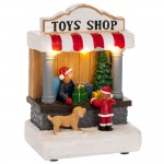 Toys Shop χριστουγεννιάτικο σκηνικό με ενσωματωμένο φωτισμό 10x8x15 εκ