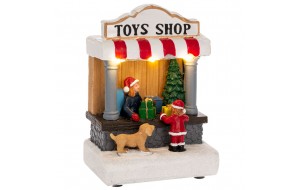 Toys Shop χριστουγεννιάτικο σκηνικό με ενσωματωμένο φωτισμό 10x8x15 εκ