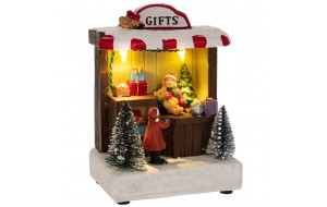 Gift Shop χριστουγεννιάτικο σκηνικό με ενσωματωμένο φωτισμό 11x8x14 εκ