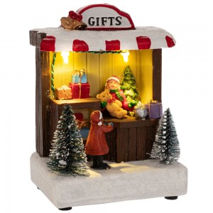 Gift Shop χριστουγεννιάτικο σκηνικό με ενσωματωμένο φωτισμό 11x8x14 εκ