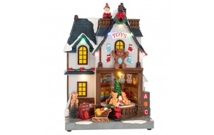 Toy Store χριστουγεννιάτικο σκηνικό με κίνηση και ενσωματωμένο φωτισμό 18x13x27 εκ