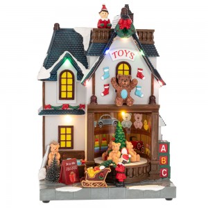 Toy Store χριστουγεννιάτικο σκηνικό με κίνηση και ενσωματωμένο φωτισμό 18x13x27 εκ