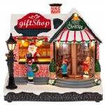 Gift Shop χριστουγεννιάτικο σκηνικό με μουσική κίνηση και ενσωματωμένο φωτισμό 22x14x21 εκ