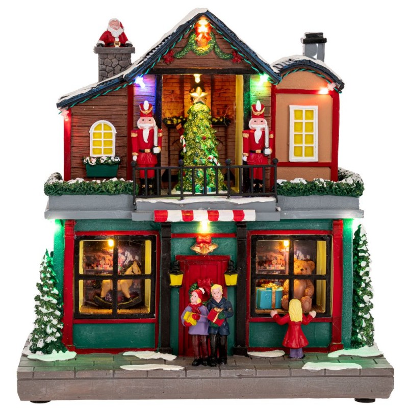Gift Shop χριστουγεννιάτικο σκηνικό με κίνηση και ενσωματωμένο φωτισμό 27x15x28 εκ