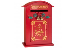 Letters for Santa χριστουγεννιάτικο διακοσμητικό μεταλλικό γραμματοκιβώτιο σε κόκκινο χρώμα 27x12x41 εκ