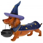 Διακοσμητική φιγούρα σκύλου Wizard Halloween από πολυρεζίνη 55x22x37 εκ