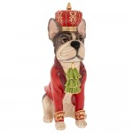 Χριστουγεννιάτικη διακοσμητική φιγούρα σκύλου σε κόκκινη απόχρωση από πολυρεζίνη με στολή και στέμμα 23x15x38 εκ Χριστουγεννιάτικη διακοσμητική φιγούρα σκύλου σε κόκκινη απόχρωση από πολυρεζίνη με στολή και στέμμα 23x15x38 εκ