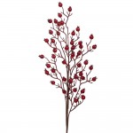Χριστουγεννιάτικο διακοσμητικό κλαδί με berries σε κόκκινο χρώμα σετ έξι τεμαχίων 75 εκ