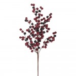 Χριστουγεννιάτικο διακοσμητικό κλαδί με berries σε μπορντό και κόκκινη απόχρωση σετ τεσσάρων τεμαχίων 60 εκ