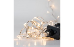 1000 LED λαμπάκια σε σειρά flashing με διάφανο καλώδιο IP44 και ψυχρό λευκό φως 50 μέτρα