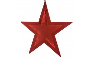 Κόκκινο φωτιζόμενο διακοσμητικό αστέρι 3D led με μπαταρία 20 εκ