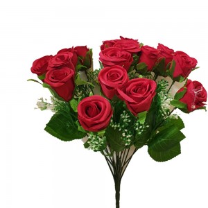 Κόκκινο διακοσμητικό μπουκέτο με 18 τριαντάφυλλα