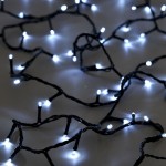 400 Led λαμπάκια IP44 με πρόγραμμα πράσινο καλώδιο και ψυχρό λευκό φως 40μ