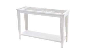 Τραπέζι κονσόλα ξύλινο σε λευκό με γκρι αποχρώσεις 120x40x80 εκ