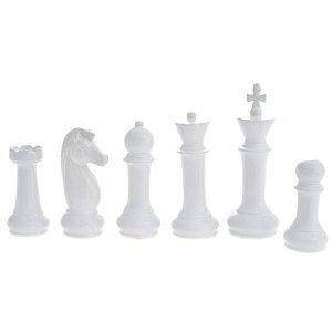 Διακοσμητικά πιόνια σκάκι σετ των έξι τεμαχίων σε λευκό χρώμα