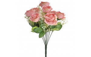 Διακοσμητικό μπουκέτο με ροζ τριαντάφυλλα
