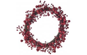 Κόκκινο χριστουγεννιάτικο στεφάνι από berries 55 εκ