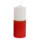 Κερί διακόσμησης λευκό με κόκκινη τρέσα ράφλες σετ δύο τεμαχίων 7x18 εκ