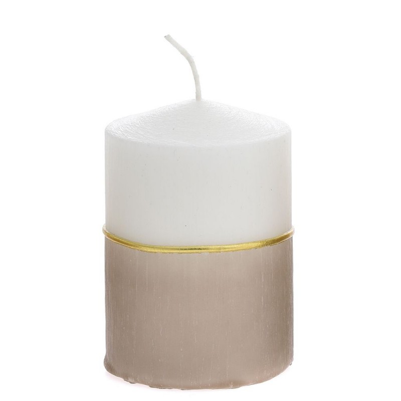 Διακοσμητικό κερί ράφλες με τρέσα στο χρώμα της άμμου σετ δύο τεμαχίων 7x10 εκ