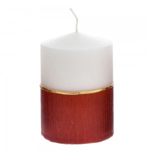 Διακοσμητικό κερί ράφλες με τρέσα σε μπορντό χρώμα σετ δύο τεμαχίων 7x10 εκ