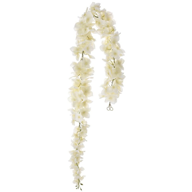 Διακοσμητική γιρλάντα με άνθη λευκής ορτανσίας 120 εκ