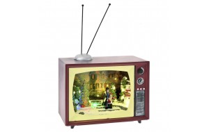 Χριστουγεννιάτικη διακοσμητική τηλεόραση με φως κίνηση και μουσική 24x14x21 εκ