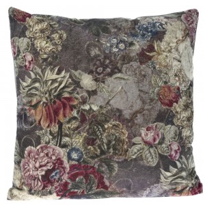 Vintage βελούδινο μαξιλάρι με λουλούδια 45x45 εκ