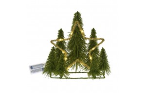 Χριστουγεννιάτικο αστέρι κορυφής με βάση για δέντρα 10x6x9,5 εκ