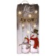Ξύλινη διακοσμητική χριστουγεννιάτικη πινακίδα let it snow με χιονάνθρωπους με  led φωτάκια 22x2x50 εκ
