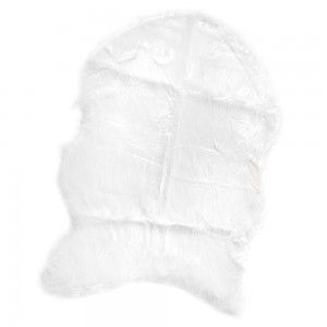 Γούνινο χαλάκι από συνθετικό δέρμα σε λευκό χρώμα 90x120 εκ