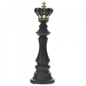 Βασιλιάς μαύρο διακοσμητικό πιόνι σκάκι 13x13x40 εκ